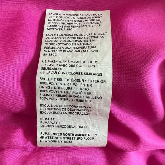 Puma puffy vest, kids size XXS (3/4), hot pink and black - Picture 8 of 8